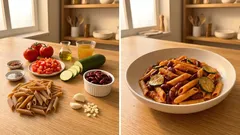 Pasta mit Chili sin Carne: würzige Vollkorn-Penne aus der Pfanne – schnell und sättigend