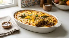 Südafrikanischer Hackfleischauflauf mit Mango & Banane – würzig, mild und saftig aus dem Ofen