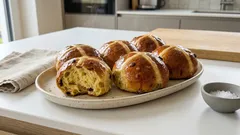 Hot Cross Buns wie vom Osterbrunch – fluffig, mit Rosinen und Orangennote