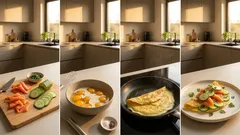 Omelett mit Räucherlachs und Gurke – schnelles Low-Carb-Rezept in 10 Minuten