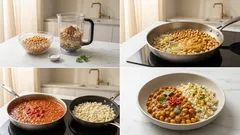 Chana Masala mit Blumenkohlreis: würziges Kichererbsen-Curry, das leicht bleibt