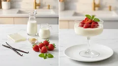 Erdbeer-Panna-cotta im Glas mit Zitronenmelisse – cremig und gut vorzubereiten