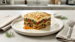 Vegetarisches Moussaka aus dem Ofen – mit Auberginen, Spinat und cremiger Béchamel