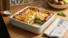 Cremige Ricotta-Spinat-Lasagne mit Vollkornplatten – perfekt zum Vorbereiten