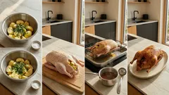 Gefüllte Ofengans mit Apfel-Kräuter-Füllung – so wird sie saftig und knusprig