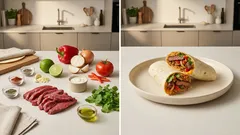 Gefüllte Tortillas mit Limetten-Rind & Koriandercreme – einfaches Tex-Mex-Abendessen